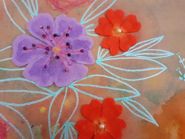 Embellished abstract floral (FLOWER408, detail)